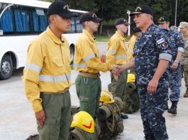 Desde Zárate la Armada Argentina desplegó brigadistas forestales a Esquel