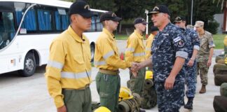 Desde Zárate la Armada Argentina desplegó brigadistas forestales a Esquel