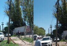 vecinos manipulaban un poste y provocaron un corte eléctrico