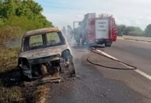 Un vecino de Campana sufrió el incendio de su vehículo en la ruta 12