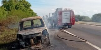 Un vecino de Campana sufrió el incendio de su vehículo en la ruta 12