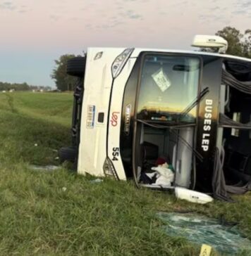 Un micro de larga distancia volcó en la ruta N° 9