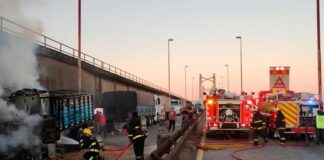 Se incendió un camión en el Complejo Zárate-Brazo Largo