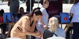 Campana: unos 360 vecinos se vacunaron gratis contra la gripe en el Parque Urbano