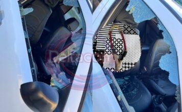 Atacaron a piedrazos con una gomera un auto y rompieron una ventanilla