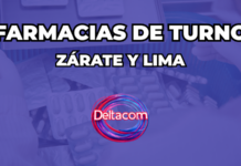 FARMACIAS DE TURNO EN ZÁRATE Y LIMA: 06/04/2026