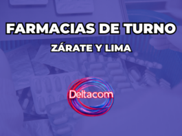 Farmacias de turno en Zárate y Lima: Lunes 13/04/2026