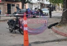 Violento choque en pleno centro: motociclista herido