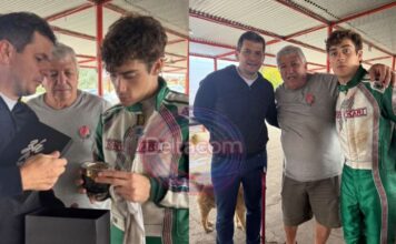 Matzkin con Colapinto en el Kartódromo de Zárate