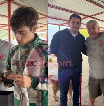 Matzkin con Colapinto en el Kartódromo de Zárate