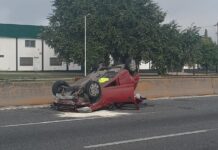 Vuelco y choque en Panamericana: cuatro heridos
