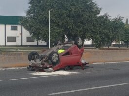 Vuelco y choque en Panamericana: cuatro heridos