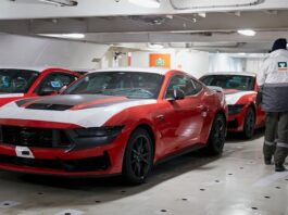 Desembarcaron en el Puerto de Zárate los Mustang V8 Dark Horse