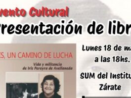 Se presenta en Zárate el libro “Iris, un camino de lucha”, un homenaje a la memoria y los Derechos Humanos