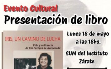 Se presenta en Zárate el libro “Iris, un camino de lucha”, un homenaje a la memoria y los Derechos Humanos