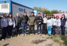 Lima: Matzkin inauguró los nuevos módulos sanitarios en la Plaza de Barrio Citrus